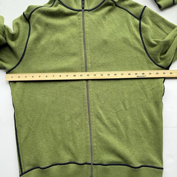 Rare Cutter & Buck Men's Full Zip Reversible Sweater Blue Green *read* No Sz Tag - Picture 7 of 9